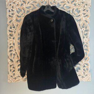 Vintage Mariel Faux Fur Black Jacket Size Medium